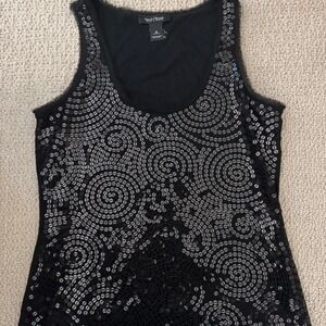Black Sequin Tank Top